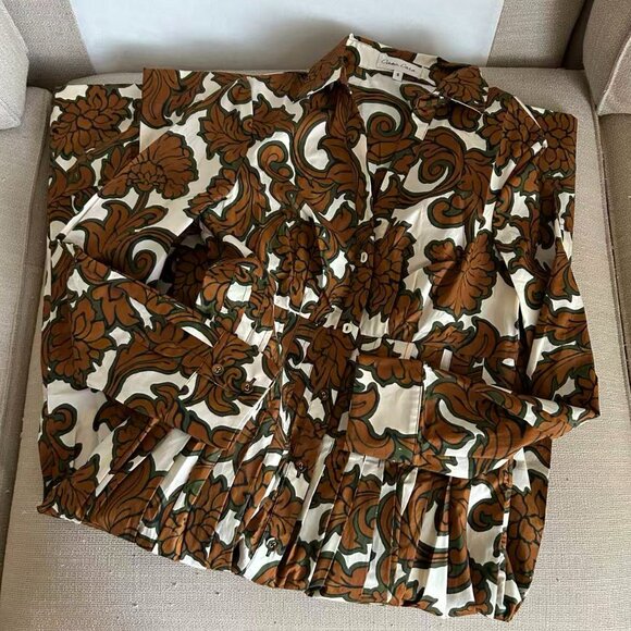 Cara Cara Cameron Midi Dress Small Mystic Flora Olive - Picture 9 of 12